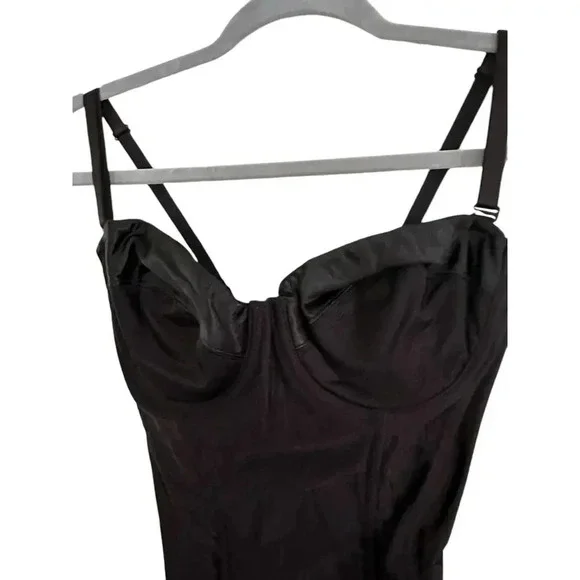 Victoria's Secret Black Stretch Satin slip shapewear Size 36C - Picture 2 of 6